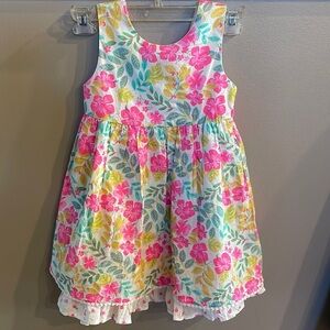 NWOT Cathrine Malandrino little girls dress floral bright colors bow accent back